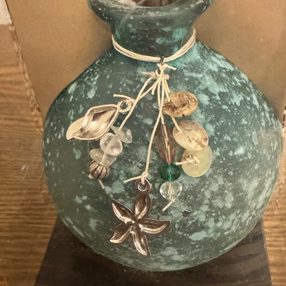 NIB San Miguel Ocean Mist Reed Diffuser Set - Teal Globe Bottle